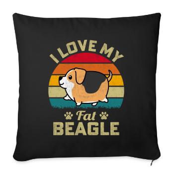 J’aime mon gros Beagle - Housse de coussin décorative 45 x 45 cm - noir - Devant