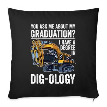 Retro Excavator Slogan Excavator Driver Construction Site - Housse de coussin décorative 45 x 45 cm - noir - Devant