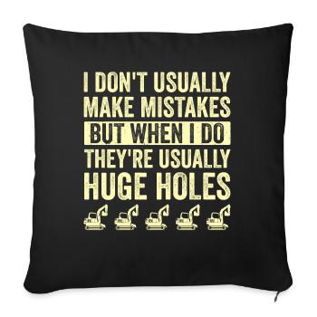Retro Excavator Slogan Excavator Driver Construction Site - Sofa pillowcase 17,3'' x 17,3'' (45 x 45 cm) - black - Front