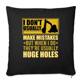 Retro Bagger Spruch Baggerfahrer Baustelle - Sofakissenbezug 45 x 45 cm - Schwarz - Vorne