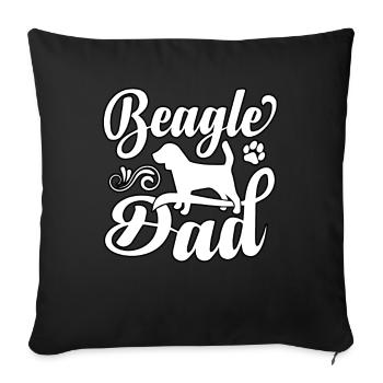 Beagle dad - Sofa pillowcase 17,3'' x 17,3'' (45 x 45 cm) - black - Front