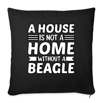 Une maison n’est pas une maison sans Beagle - Housse de coussin décorative 45 x 45 cm - noir - Devant