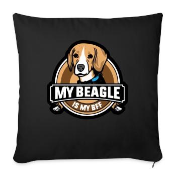 Mon Beagle est ma meilleure amie - Housse de coussin décorative 45 x 45 cm - noir - Devant