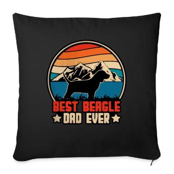 Best beagle dad ever - Sofa pillowcase 17,3'' x 17,3'' (45 x 45 cm) - black - Front