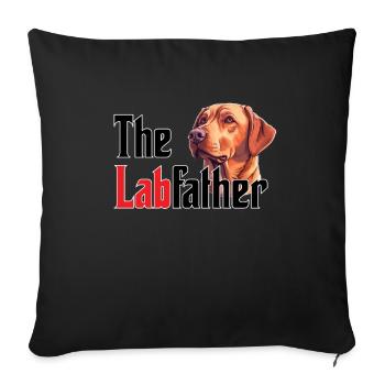The Labfather, funny foxred Labrador design - Sofa pillowcase 17,3'' x 17,3'' (45 x 45 cm) - black - Front