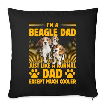 Je suis un père Beagle comme un père normal - Housse de coussin décorative 45 x 45 cm - noir - Devant
