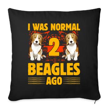 J’étais normal il y a 2 Beagles Beagle - Housse de coussin décorative 45 x 45 cm - noir - Devant