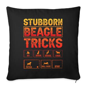 Stubborn Beagle Tricks - Sofakissenbezug 45 x 45 cm - Schwarz - Vorne