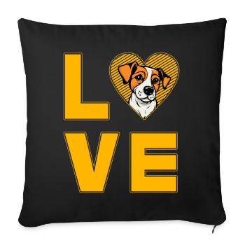 L’amour du beagle - Housse de coussin décorative 45 x 45 cm - noir - Devant