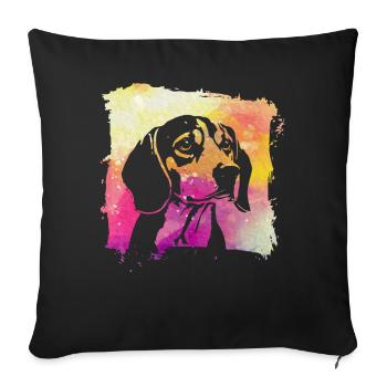 Beagle - Housse de coussin décorative 45 x 45 cm - noir - Devant