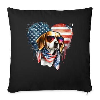 Beagle - Housse de coussin décorative 45 x 45 cm - noir - Devant