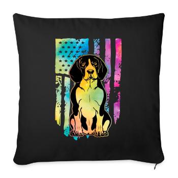 Beagle États-Unis - Housse de coussin décorative 45 x 45 cm - noir - Devant