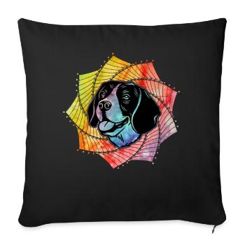 Chien Beagle - Housse de coussin décorative 45 x 45 cm - noir - Devant