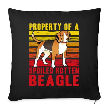Property of a spoiled rotten Beagle - Sofa pillowcase 17,3'' x 17,3'' (45 x 45 cm) - black - Front