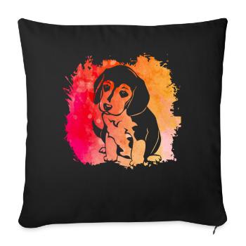 Chien Beagle - Housse de coussin décorative 45 x 45 cm - noir - Devant