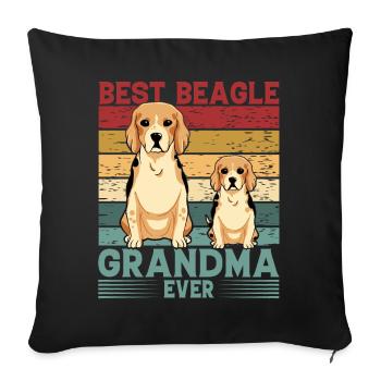 Meilleure grand-mère Beagle de tous les temps - Housse de coussin décorative 45 x 45 cm - noir - Devant