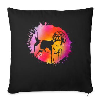 Chien Beagle - Housse de coussin décorative 45 x 45 cm - noir - Devant