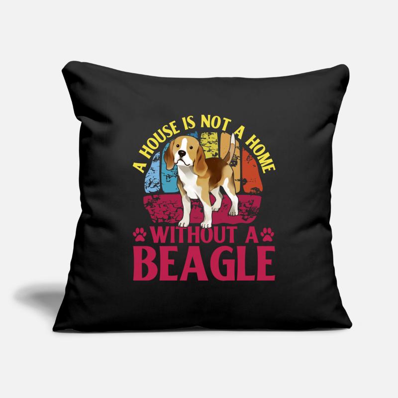 Une maison n’est pas une maison sans Beagle Housse de coussin décorative 45 x 45 cm