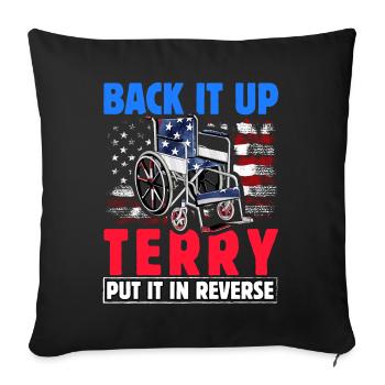 Sauvegardez-le Terry l’a mis à l’envers - Housse de coussin décorative 45 x 45 cm - noir - Devant