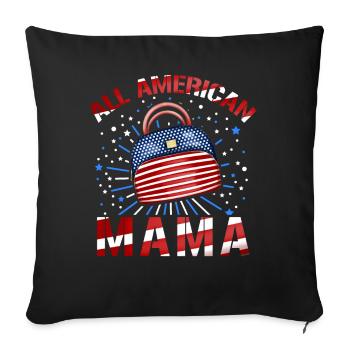 Maman américaine - Housse de coussin décorative 45 x 45 cm - noir - Devant