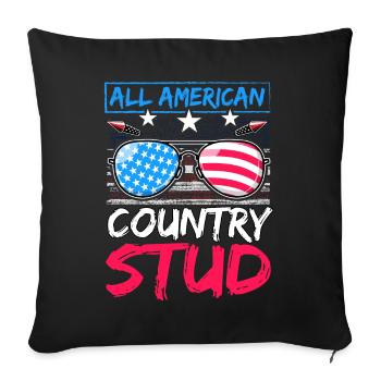 Haras de pays américain - Housse de coussin décorative 45 x 45 cm - noir - Devant