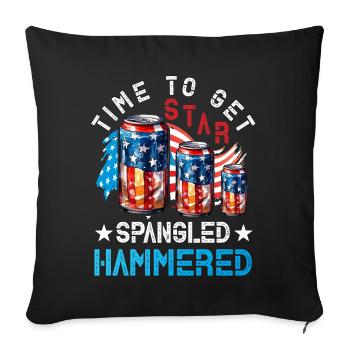 Il est temps de se faire marteler Star Spangled - Housse de coussin décorative 45 x 45 cm - noir - Devant