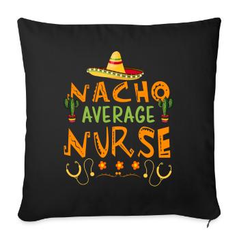 Nourriture mexicaine Cinco de Mayo Infirmière - Housse de coussin décorative 45 x 45 cm - noir - Devant