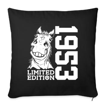 LIMITED EDITION 1953 HORSE 73RD BIRTHDAY RIDING - Sofa pillowcase 17,3'' x 17,3'' (45 x 45 cm) - black - Front