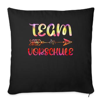 Vorschulkind Team Vorschule Einschulung - Sofakissenbezug 45 x 45 cm - Schwarz - Vorne