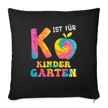 K is for kindergarten kindergarten children - Sofa pillowcase 17,3'' x 17,3'' (45 x 45 cm) - black - Front