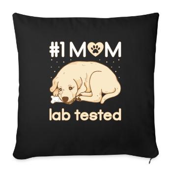 mom lab tested - Sofa pillowcase 17,3'' x 17,3'' (45 x 45 cm) - black - Front