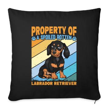 Property of a spoiled rotten Labrador Retriever - Sofa pillowcase 17,3'' x 17,3'' (45 x 45 cm) - black - Front
