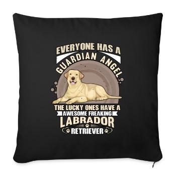 Labrador drôle de dicton - Housse de coussin décorative 45 x 45 cm - noir - Devant