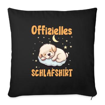 Offizielles Schlafshirt schlafender Hundewelpe - Sofakissenbezug 45 x 45 cm - Schwarz - Vorne