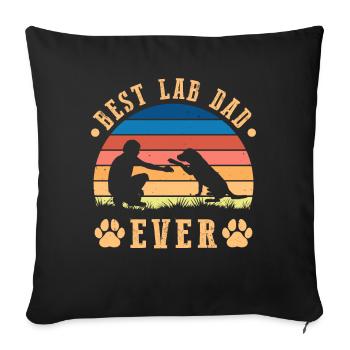 Best lab dad ever - Sofa pillowcase 17,3'' x 17,3'' (45 x 45 cm) - black - Front