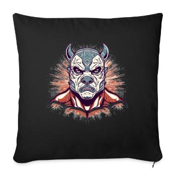 Lucha Libre Masque de Lutte Mexicaine Luchador - Housse de coussin décorative 45 x 45 cm - noir - Devant