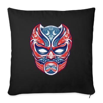 Lucha Libre Mexikanische Wrestling Maske Luchador - Sofakissenbezug 45 x 45 cm - Schwarz - Vorne