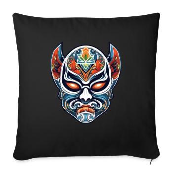 Lucha Libre Masque de Lutte Mexicaine Luchador - Housse de coussin décorative 45 x 45 cm - noir - Devant