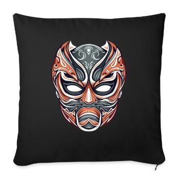 Lucha Libre Mexikanische Wrestling Maske Luchador - Sofakissenbezug 45 x 45 cm - Schwarz - Vorne