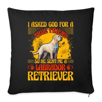 Labrador drôle de dicton - Housse de coussin décorative 45 x 45 cm - noir - Devant