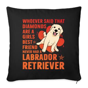Labrador - Housse de coussin décorative 45 x 45 cm - noir - Devant