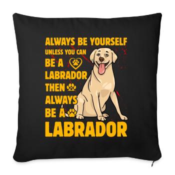 Labrador - Housse de coussin décorative 45 x 45 cm - noir - Devant