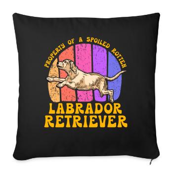 Property of a spoiled rotten Labrador Retriever - Sofa pillowcase 17,3'' x 17,3'' (45 x 45 cm) - black - Front