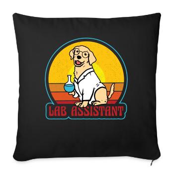 Labrador Lab Assistant - Sofa pillowcase 17,3'' x 17,3'' (45 x 45 cm) - black - Front