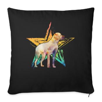 Labrador - Housse de coussin décorative 45 x 45 cm - noir - Devant