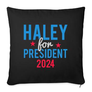 Nikki Haley For President 2024 - Sofa pillowcase 17,3'' x 17,3'' (45 x 45 cm) - black - Front