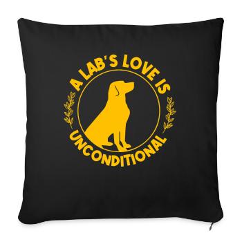 A Lab's Love is uncoditional - Sofa pillowcase 17,3'' x 17,3'' (45 x 45 cm) - black - Front