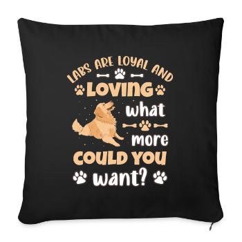 Labrador - Housse de coussin décorative 45 x 45 cm - noir - Devant
