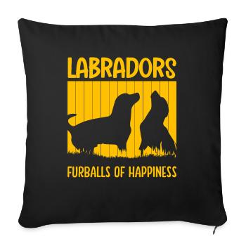 Boules de fourrure de labradors og Bonheur - Housse de coussin décorative 45 x 45 cm - noir - Devant