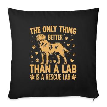 The only thing better than a Lab is a rescue lab - Sofa pillowcase 17,3'' x 17,3'' (45 x 45 cm) - black - Front